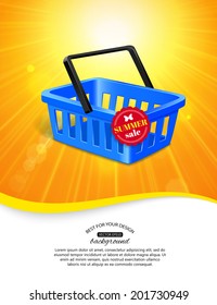 Summer sale shining background. Vector illustration