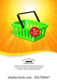 Summer sale shining background.  Vector illustration