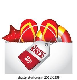 Summer sale shopping bag EPS 10 vector