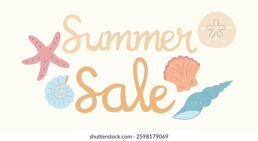 Summer sale sign illustration vector