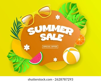 summer sale social media design template banner