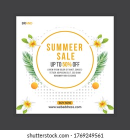 Summer sale social media post template design for fashion editable vector file.