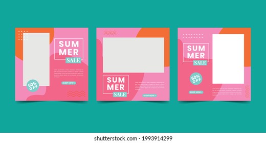 Summer sale social media post template.