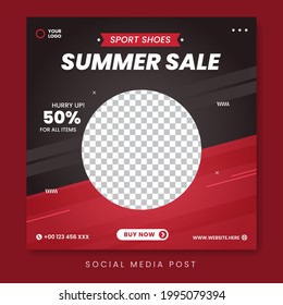 Summer sale social media post template