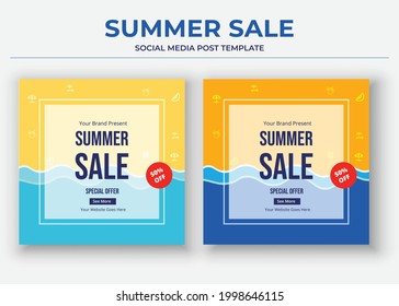 Summer Sale Social Media Post Template, Super Sale Post And Flyer Poster