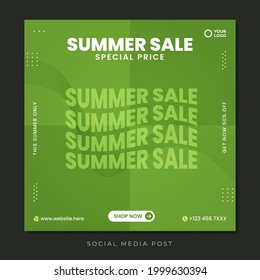Summer sale social media post template