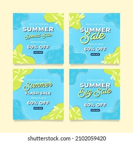 Summer sale social media post template