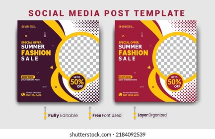 Summer sale social media post, Corporate social media post template design, Template banner design for social media, Sale banner promotion timeline and social media design template