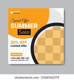 Summer Sale Social Media post Template