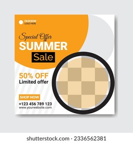 Summer Sale Social Media post Template