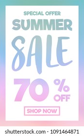 Summer Sale - special offer. Concept of multicoloured poster. Vector.