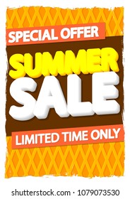 Summer Sale, special offer, poster design template, vector illustration