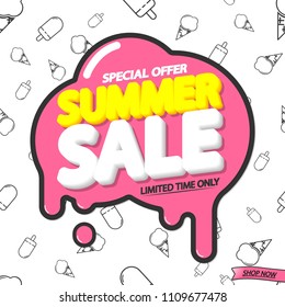 Summer Sale, special offer, poster design template, vector illustration