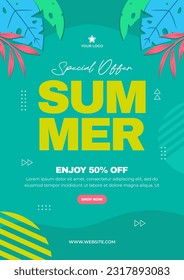 Summer sale special offer poster design