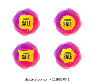Summer Sale. Special offer price sign. Advertising Discounts symbol. Geometric gradient sales shapes. Creative banners. Template for design. Vector
