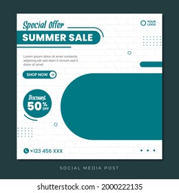Summer sale special offer social media promotion banner template