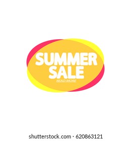 Summer Sale, speech bubble banner, element design template, app icon, vector illustration