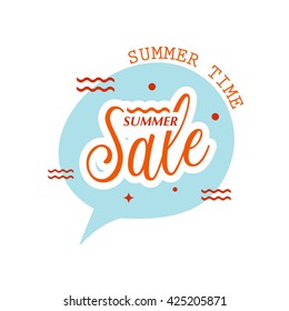 Summer sale speech and Summer sale bubble ,Vector illustration