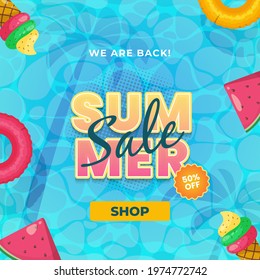 Summer Sale Square Banner Template