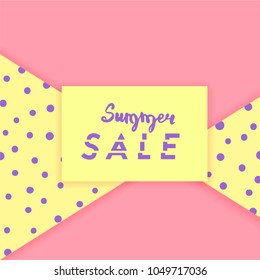 Summer Sale square card. Vector Illustration.