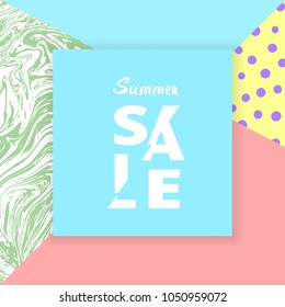 Summer Sale square card. Vector Illustration. 
