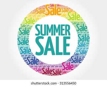 SUMMER SALE stamp vector words cloud, business concept background