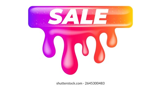 Summer Sale Sticker Liquid Design isolated on white background. Price sticker, abstract shape sticker, price tag, retro label, sale or discount sticker, promotional badge label png. Summer banner