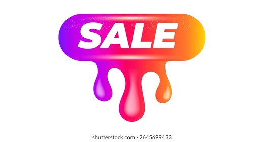 Summer Sale Sticker Liquid Design isolated on white background. Price sticker, abstract shape sticker, price tag, retro label, sale or discount sticker, promotional badge label png. Summer banner