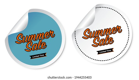 Summer Sale Stickers On White Background