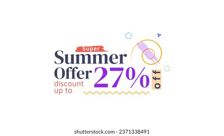 summer sale super offer 27% off, super sale 27% off, summer sale banner, super sale offer banner discount design
