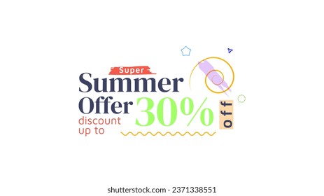 summer sale super offer 30% off, super sale 30% off, summer sale banner, super sale offer banner discount design