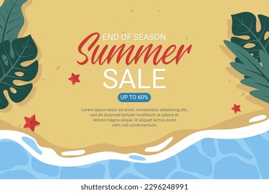 Summer sale template background with tropical plants