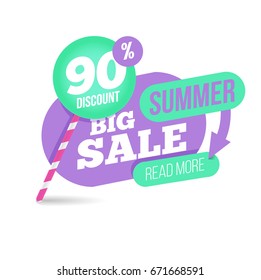 Summer sale template banner. Summer bubble frames.