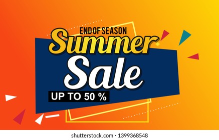 summer sale template banner.  Sale and Discounts Concept. Vector illustration. eps 10 format