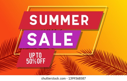 summer sale template banner.  Sale and Discounts Concept. Vector illustration. eps 10 format