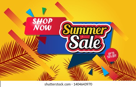 summer sale template banner.  Sale and Discounts Concept. Vector illustration. eps 10 format