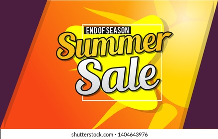 summer sale template banner.  Sale and Discounts Concept. Vector illustration. eps 10 format