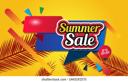 summer sale template banner.  Sale and Discounts Concept. Vector illustration. eps 10 format