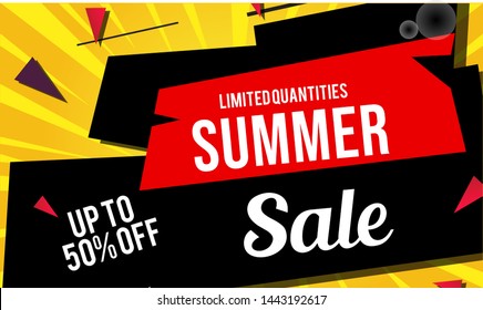 summer sale template banner.  Sale and Discounts Concept. Vector illustration. eps 10 format