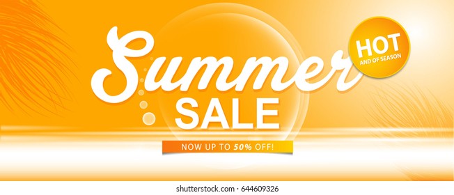 summer sale template banner or poster, sale and discounts. vector design.