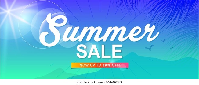 summer sale template banner or poster, sale and discounts. vector design.