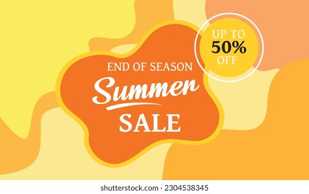 Summer sale template banner. Vector illustration