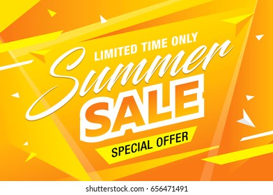 Summer sale template banner, vector illustration