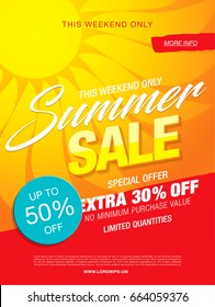 summer sale template banner, vector illustration