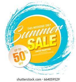 Summer Sale Template Banner, Vector Illustration