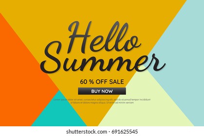 summer sale template banner Vector background for banner, poster, flyer