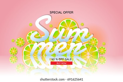 summer sale template banner Vector background for banner, poster, flyer