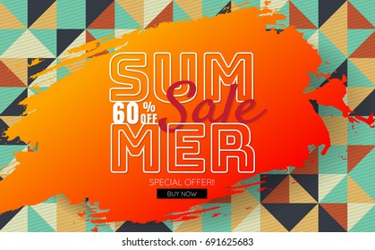 summer sale template banner Vector background for banner, poster, flyer