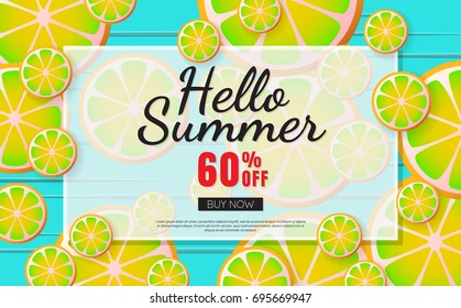 summer sale template banner Vector background for banner, poster, flyer