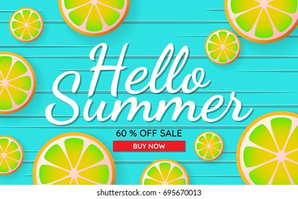 summer sale template banner Vector background for banner, poster, flyer